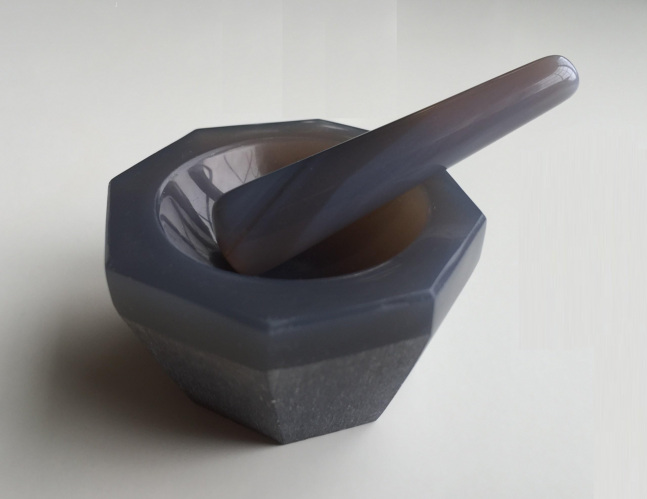 Agate Mortar and Pestle Standard Form, 40x30x10mm labware