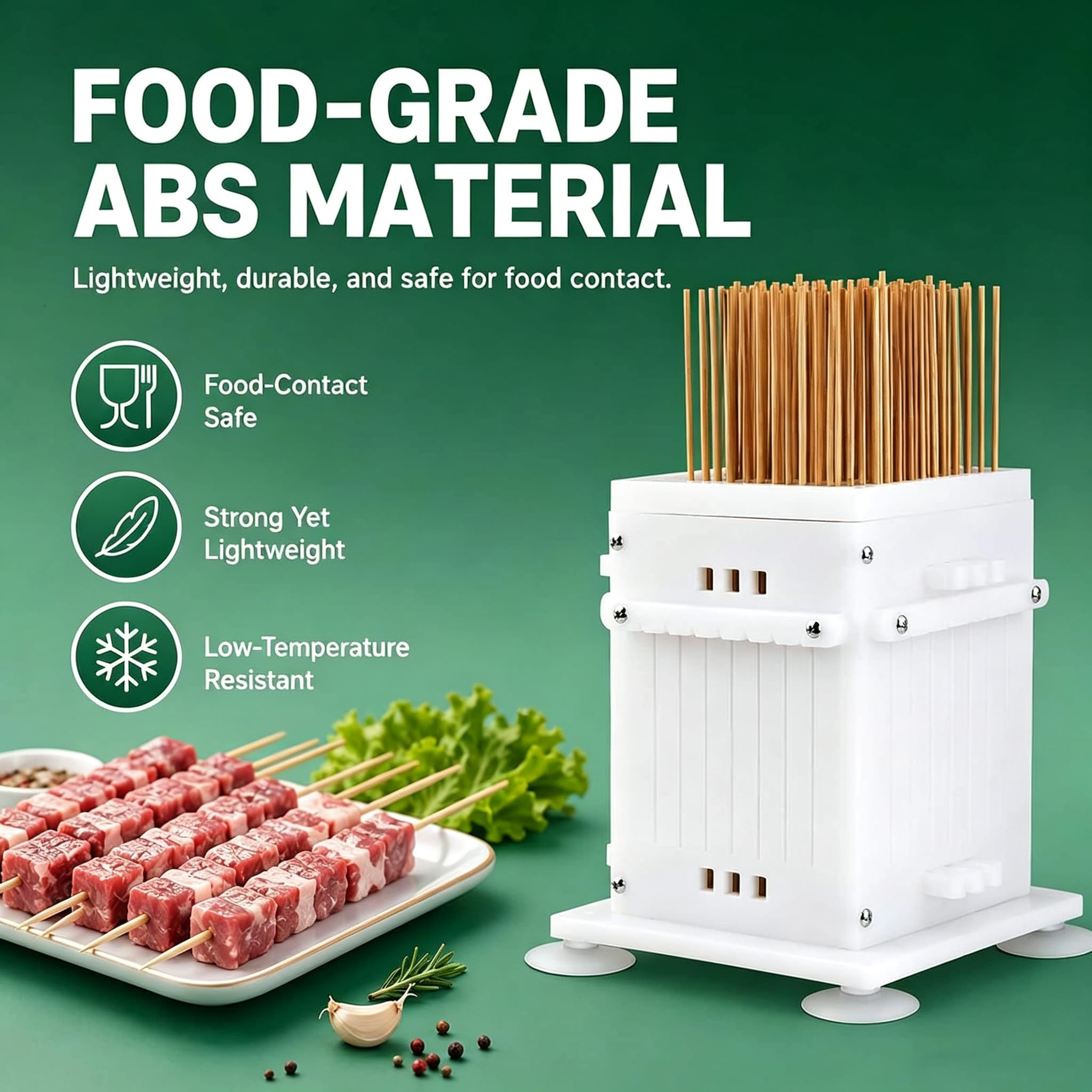 Caja Para Hacer Kebabs Con 64 Brochetas, Máquina Para Hacer Brochetas De Carne De Uso Rápido, Caja Para Hacer Kebabs, Herramienta Para Ensartar Rápidamente, Máquina Reutilizable Para Hacer