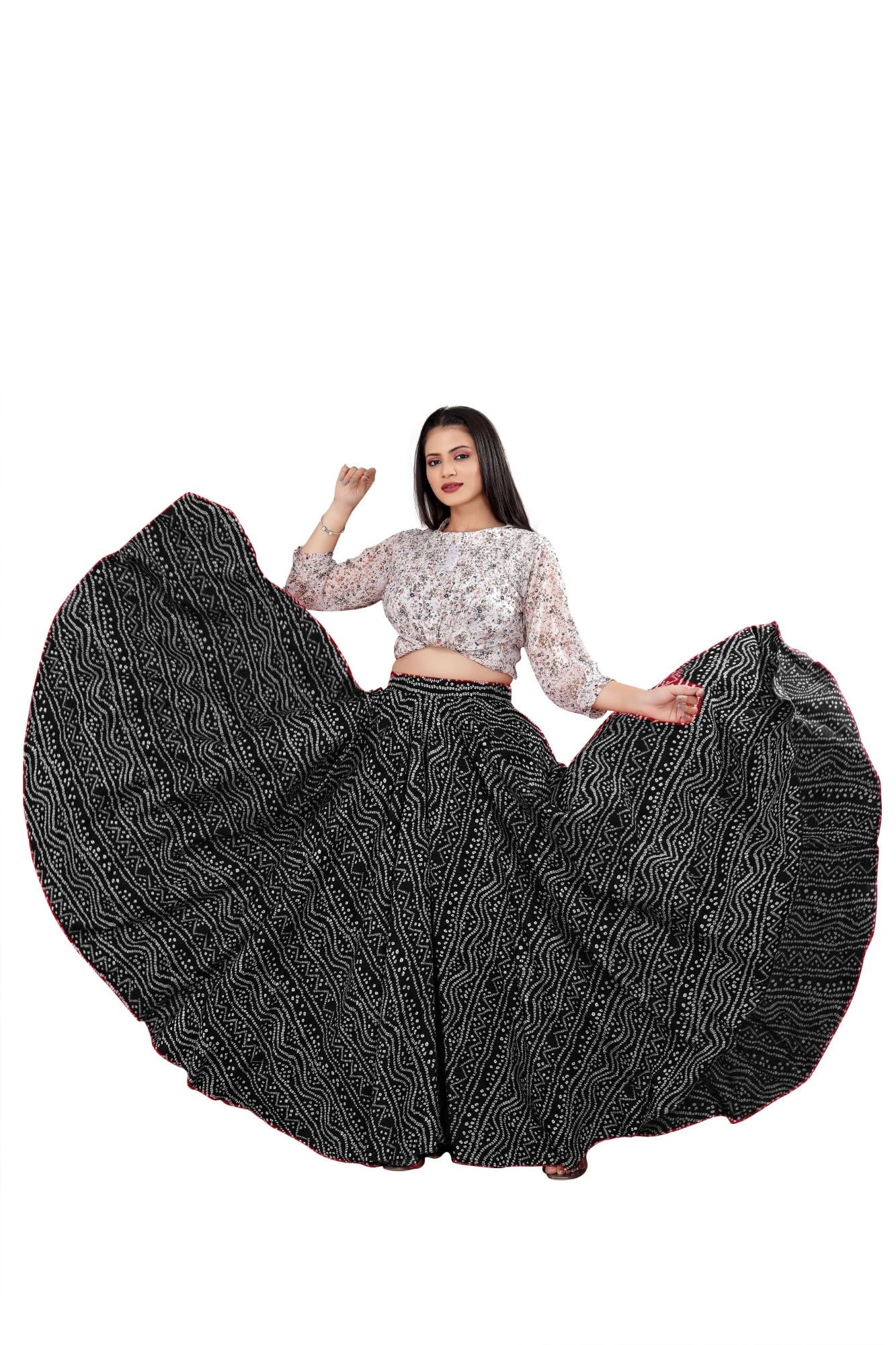 jyeshta Crepe Fit and Flare Skirt-picture-15