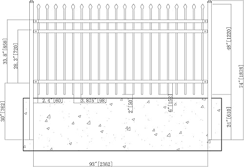 Miniatura 3 de ALEKO Kit de valla de seguridad  Panel de valla de acero para bricolaje  Panel de valla de jardín  Panel de valla antioxidante  Cercado moderno