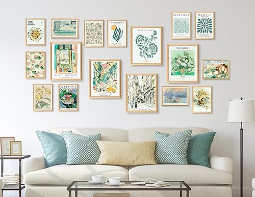 Miniatura 3 de 17 impresiones de pared Matisse para dormitorio, decoración artística de pared verde salvia, pósteres de exposición de arte de pared de Matisse, kit
