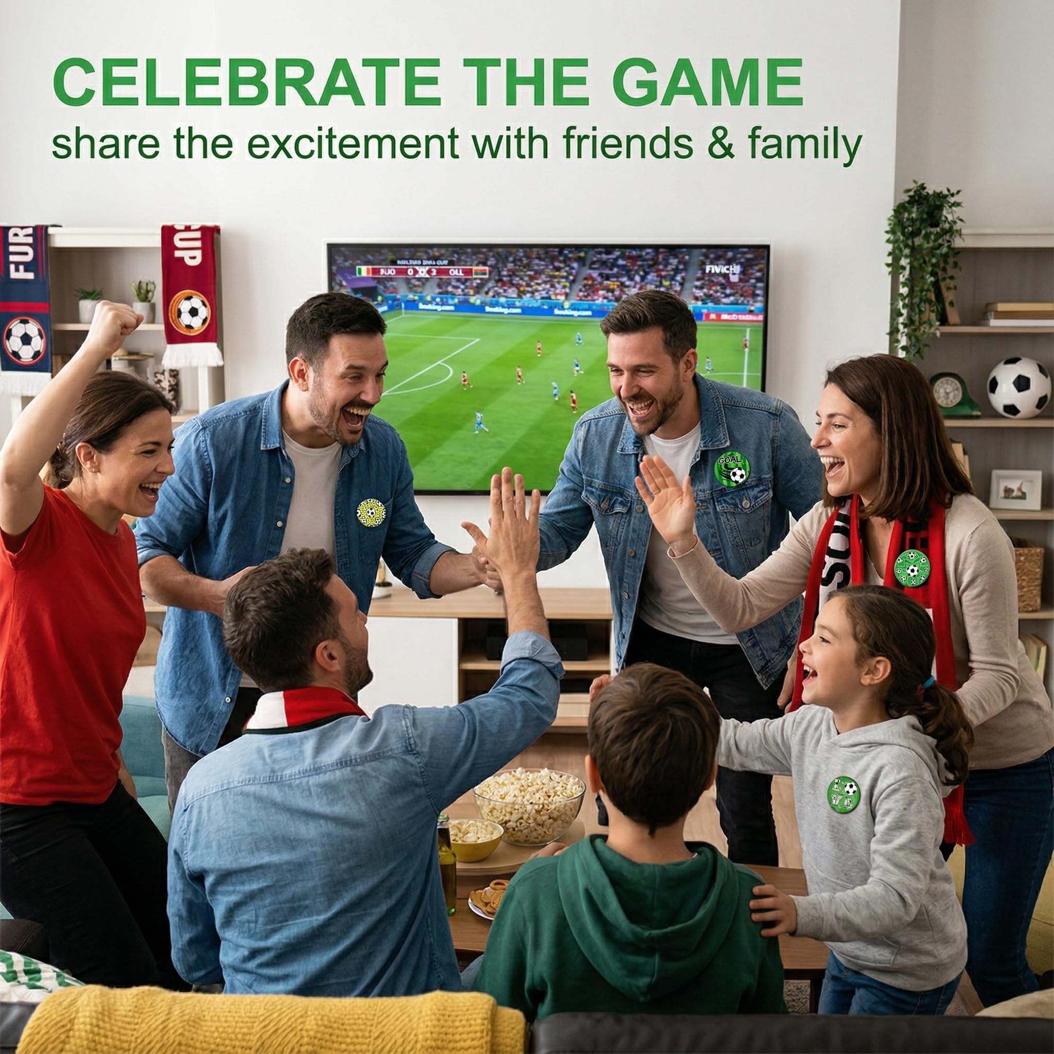 Spille Distintivi Calcio 16 Pezzi Commemorativi Mondiali, perfetti come Gadget, Regali Feste Compleanno Bambini e Tifosi Calcio. - 5