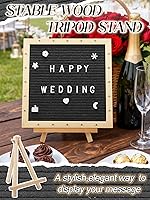 Vista 8 de Tablero de letras de fieltro con luces LED, anuncio personalizado de embarazo y bebé de 10 x 10 pulgadas con marco, decoraciones de fiesta de boda