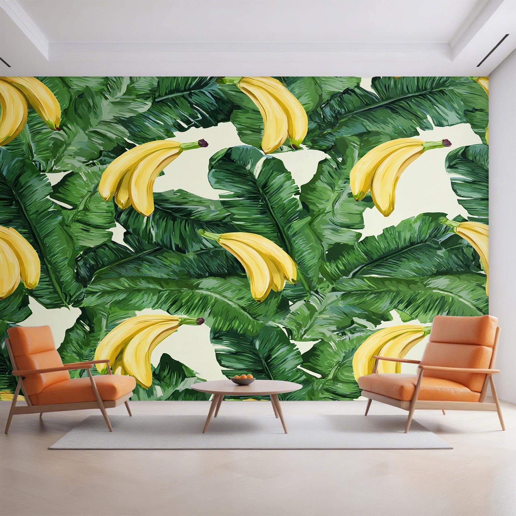 Papier peint fruit tropical banane intissé épais anti-imperfections pour grand mur
