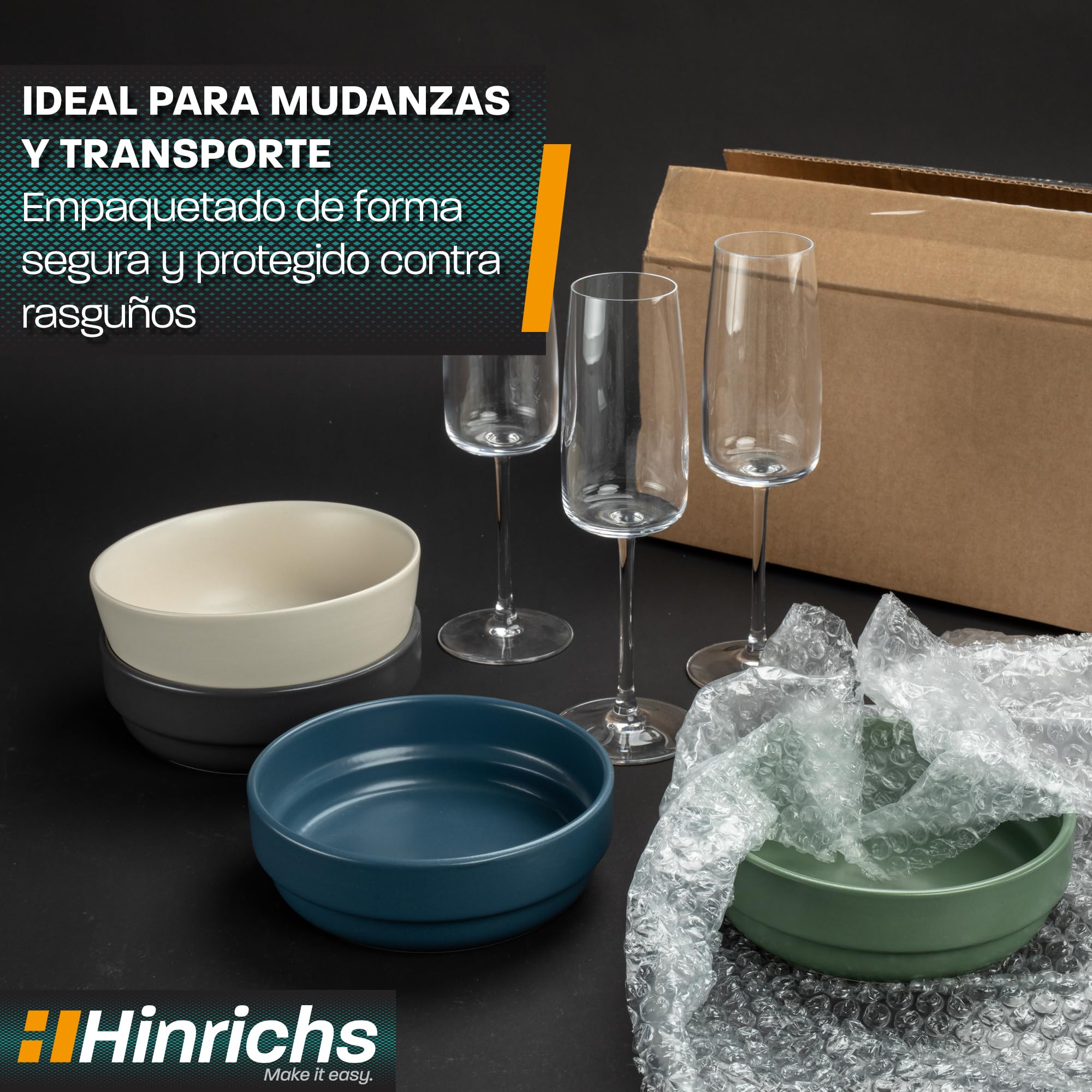Hinrichs Rollo de Papel Burbujas 10m x 40cm - Ideal para Envíos, Embalajes y Mudanzas - 100% Reciclable - Plástico de Burbujas como Material de Embalaje - Material de Amortiguación