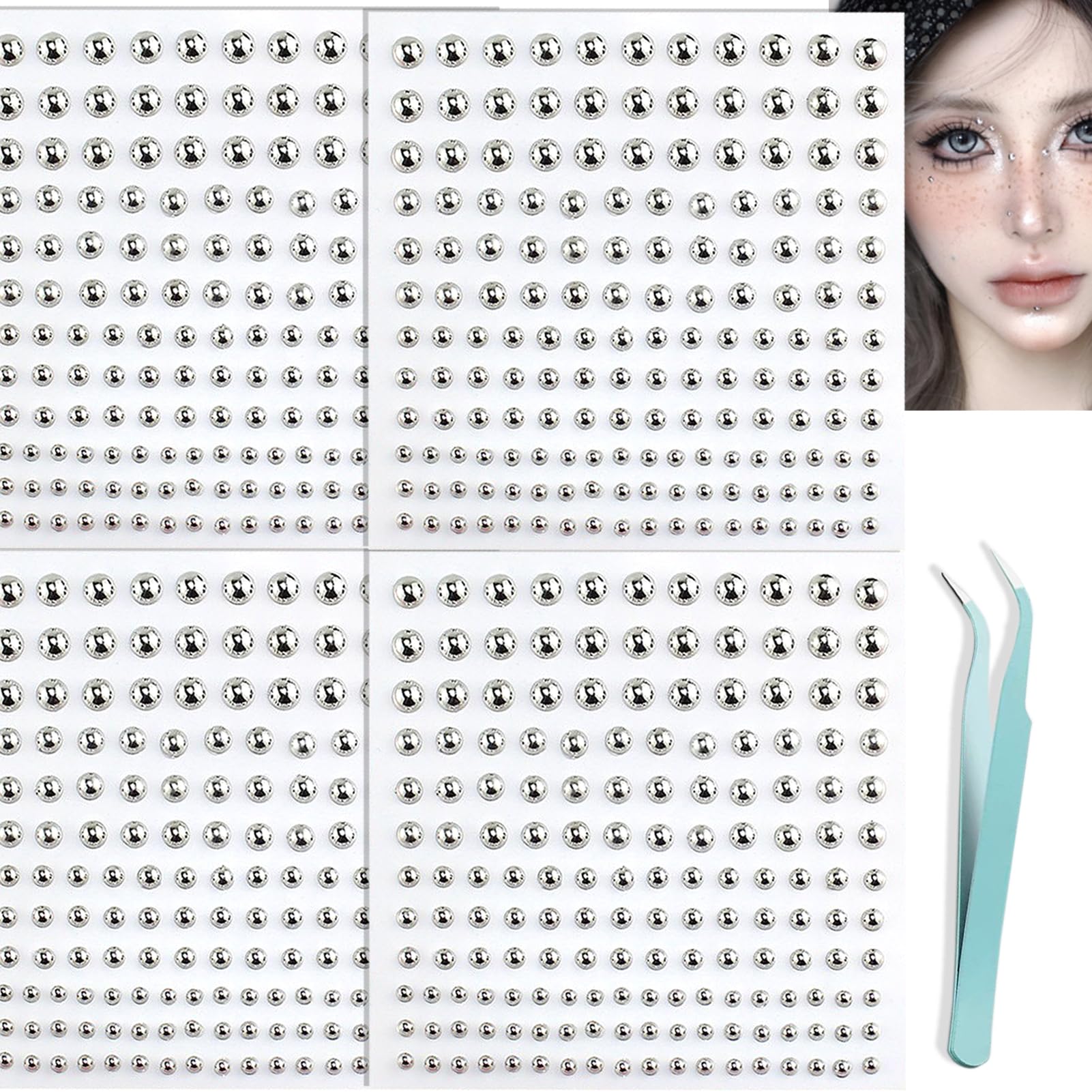 Fake Piercings & Rhinestones - Y2K Face Gems -15