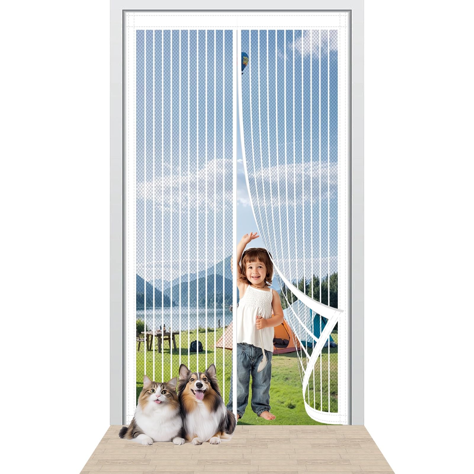 Magnet Fliegengitter Für Balkontür - Insektenschutz 214x205 Cm Mit Starken Magneten