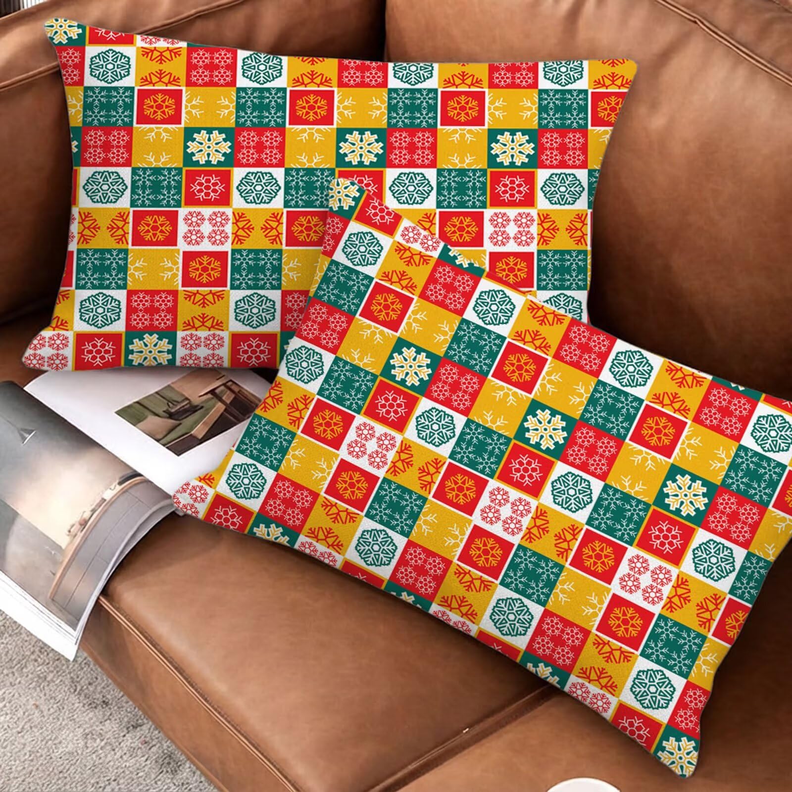Poszewki na poduszki 60 x 80 cm Boże Narodzenie geometria poduszki