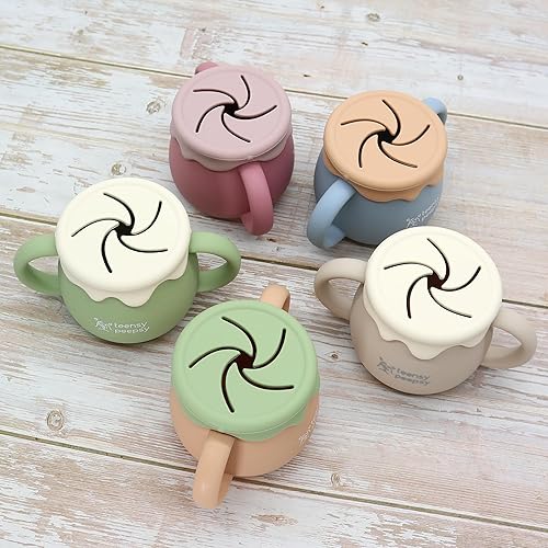 Miniatura 4 de Tarro de miel 3 en 1 taza de entrenamiento de silicona de 8.5 onzas, taza para beber para bebé con popote y taza de aperitivo para 6 meses + taza de