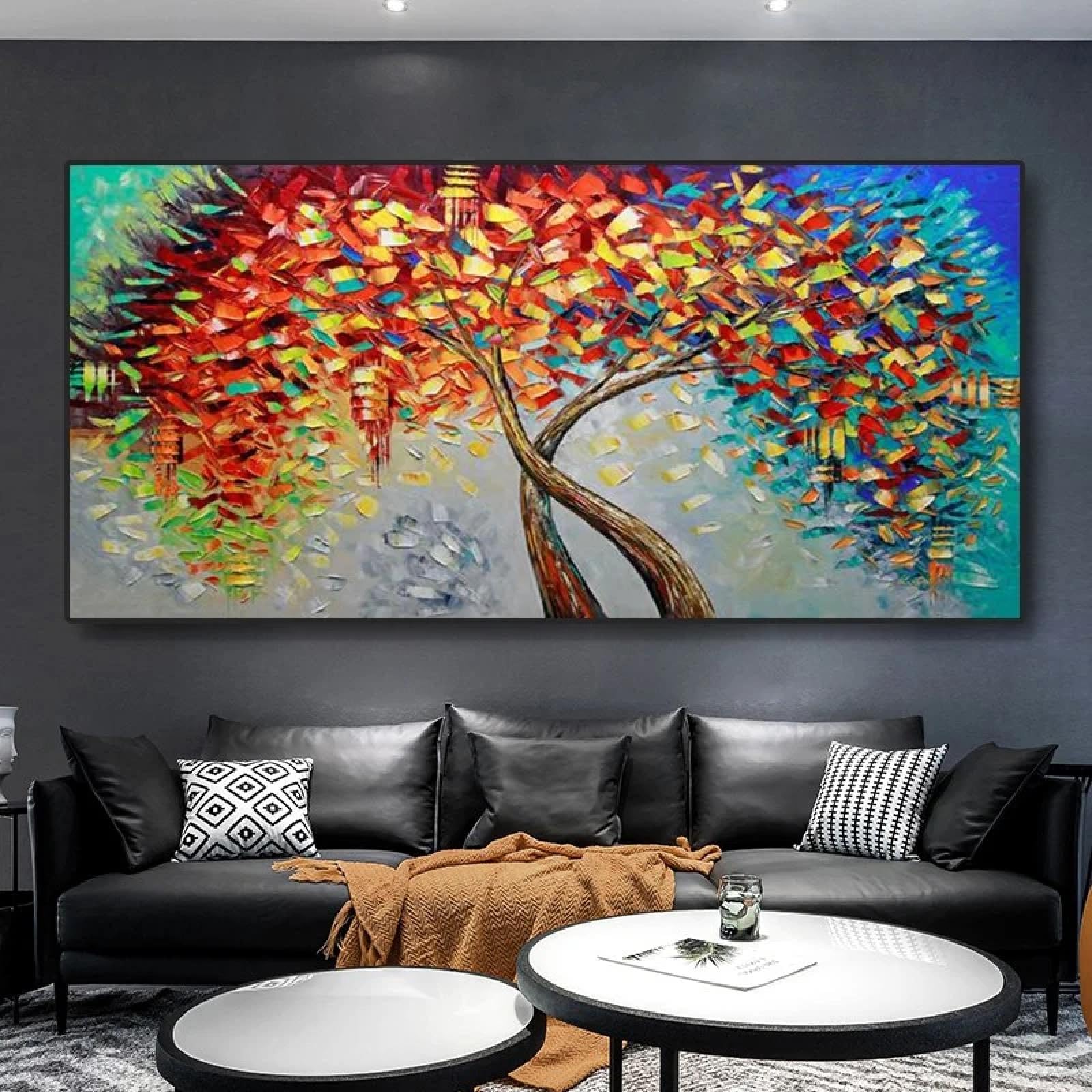 Impression toile arbre de fortune abstrait décoration murale salon - 8