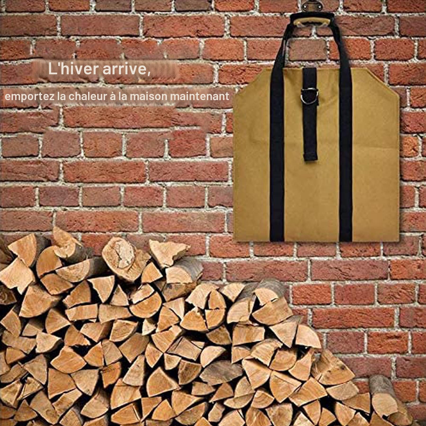 VGEBY Transporteur De Bois De Chauffage Sac Porte-bûches, Sac De