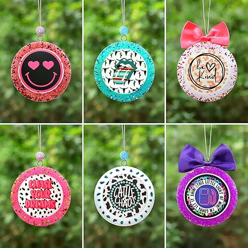 Miniatura 3 de MUBYOK (300 diseños opcionales) M376 4 pulgadas círculos 4 cavidades silicona Freshie molde para hornear perlas aroma coche Freshie suministros