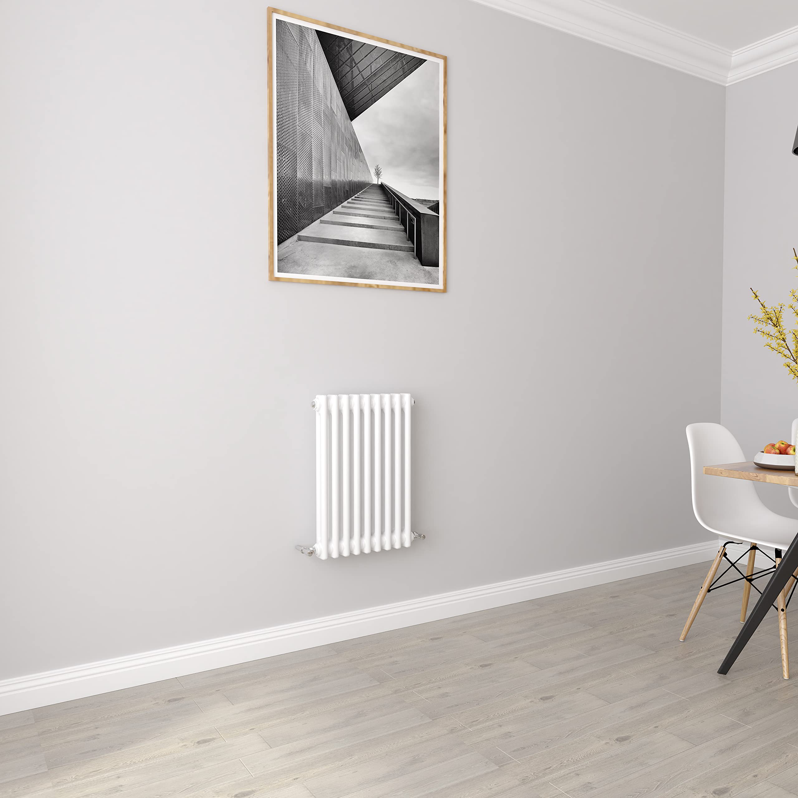White radiators Horizontal 2 Column Rads Cast Iron Style Central Heating radiators for Bathroom,Living Room and Kitchen 600x425mm