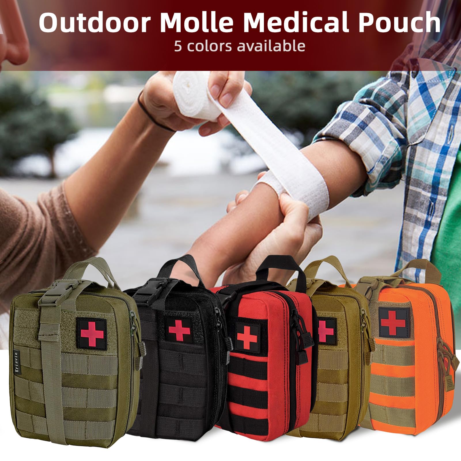 Médica Bolsa Primeros Auxilios Bolsa Táctica Compacta Botiquín y el Esquileo de Los Primeros Auxilios(Negro)