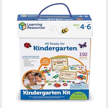 Learning Resources All Ready for Kindergarten Readiness Kit - Classroom Must Haves, Toddler Activities, Homeschool Supplies, Learn to Read, Spelling , Alphabet Kindergarten Workbook
