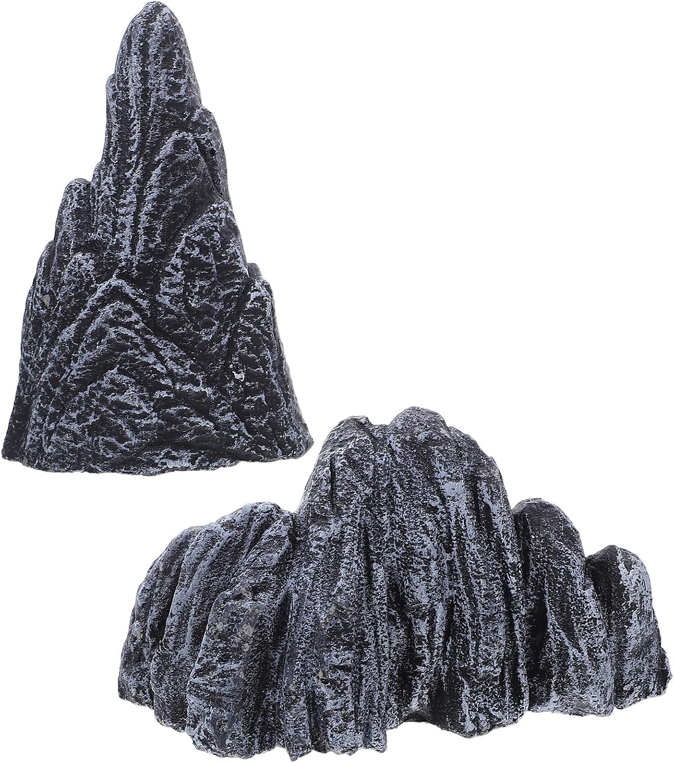 Alasum 2pcs Mini Resin Rockery Ornaments, Artistic Mountain Shape Indoor Decorations Made of Sturdy Resin, Low Maintenance Micro Landscape Sculptures for Bookshelf and Home