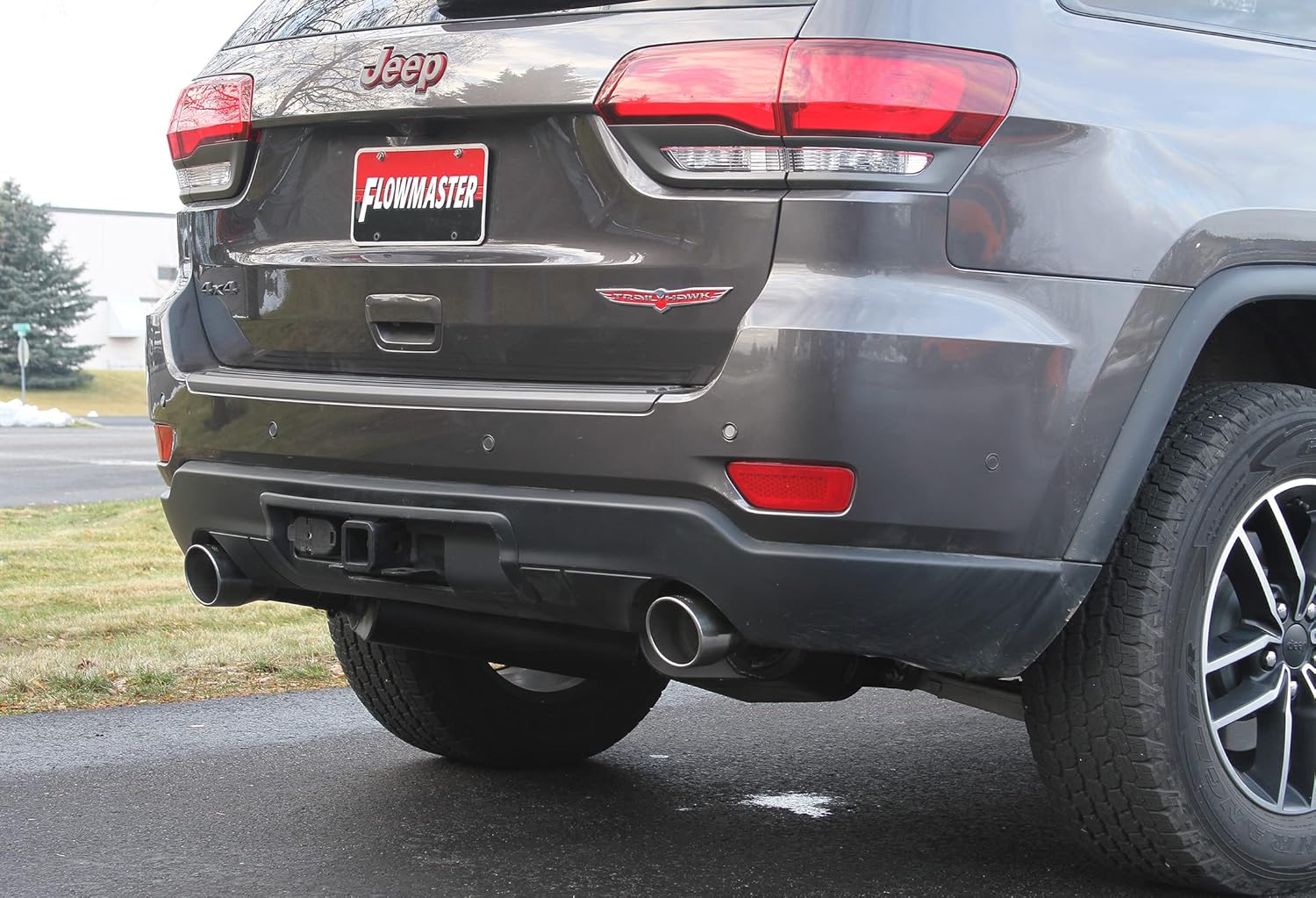 Flowmaster 817575 Force II Cat-Back Exhaust 2.5 Inch Dual Rear Exit 409 Stainless Steel 4 Inch Polished 304 Stainless Steel Tips Compatible with 2011-2021 Jeep Grand Cherokee 3.6L 5.7L