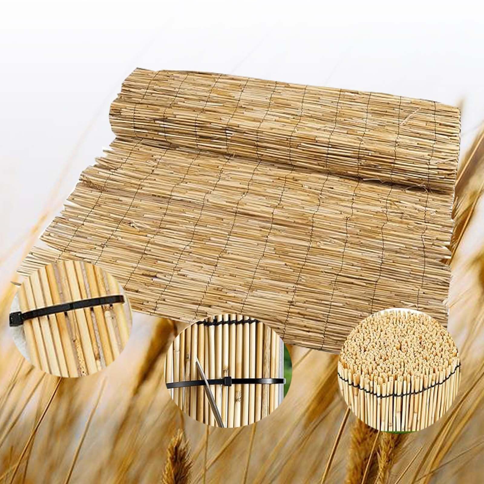 Ekologiczna bambusowa rolka ogrodzeniowa – łatwa instalacja, zewnętrzny parawan ogrodowy na patio i balkon, trwała 60 x 500 cm dekoracyjna osłona ścienna