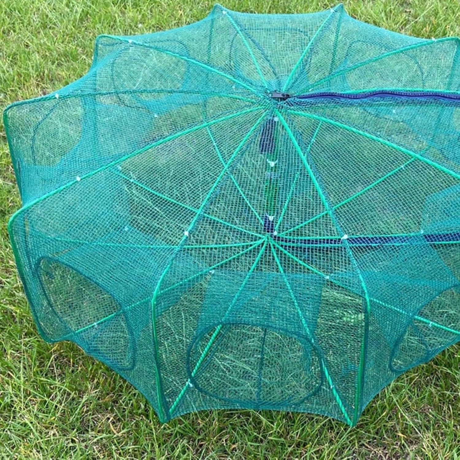 Magic Foldable Fishing Trap Kit - Auto-Foldable Strengthened Net, Portable Bait Trap for Crab, Crayfish, Minnow, Fish, Shrimp(20 Holes)