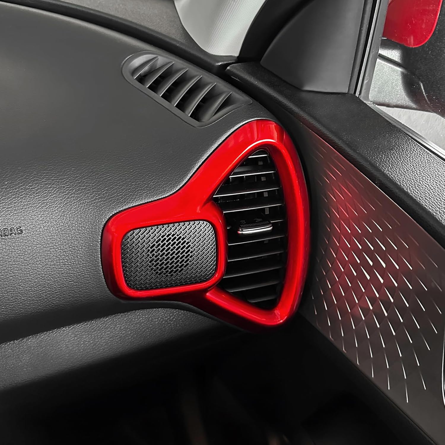 2PCS Dashboard Side Air Vent Trim Covers Compatible with Soul 2020-2025 Accessories (Red)