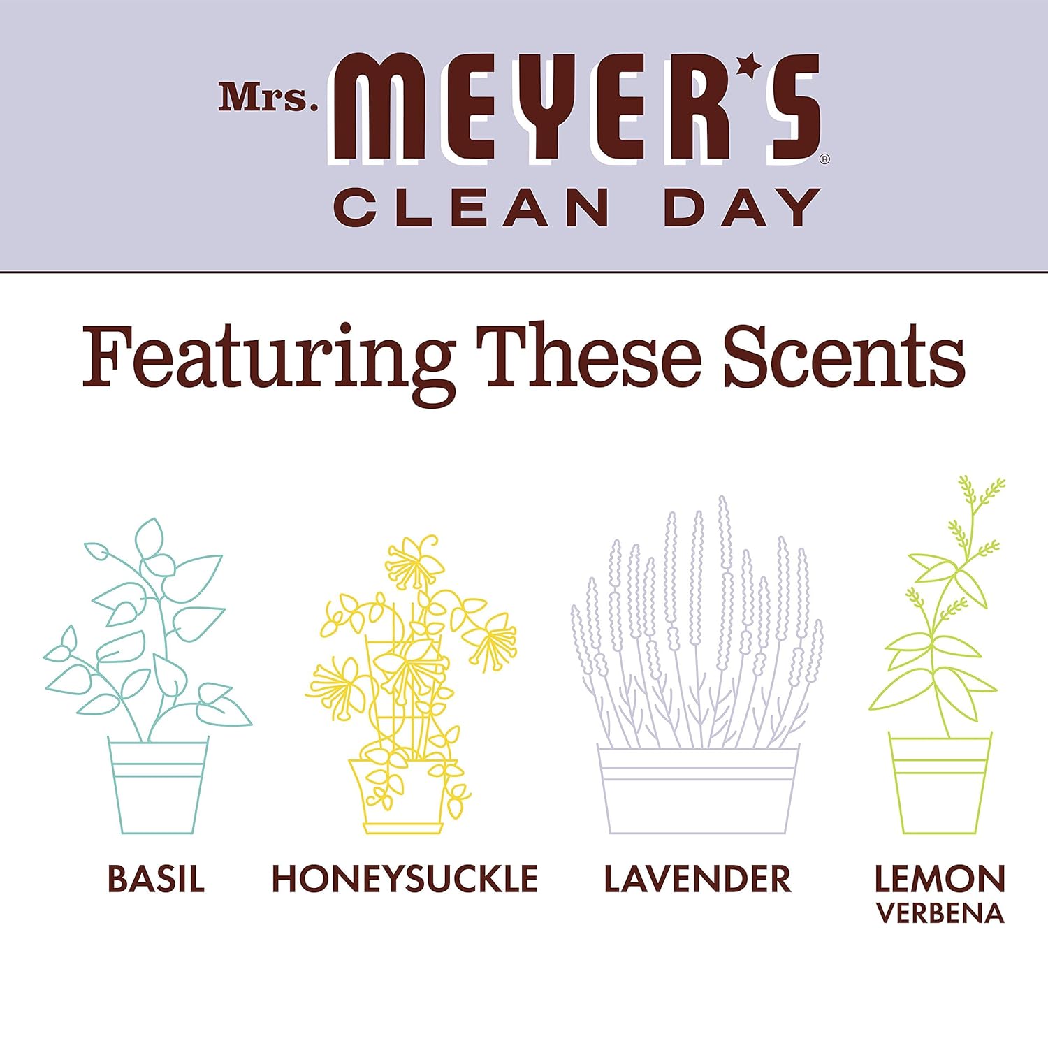 Mrs. MEYER'S Clean Day Liquid Hand Soap Refill, Lavender, 33 Fl Oz (Pack of 6)