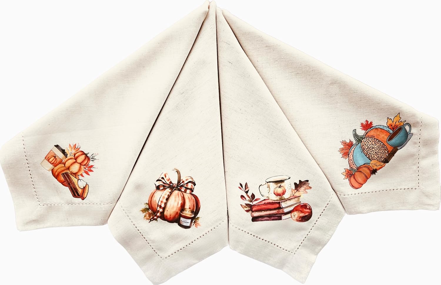 100 Cotton Flax Napkins, Fall Cloth Napkins, Thanksgiving Napkins, 20"x20