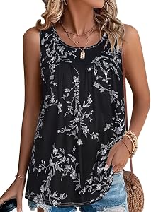 Womens Summer Tank Tops Casual Loose T Shirts Sleeveless Tunic Blouses Cami