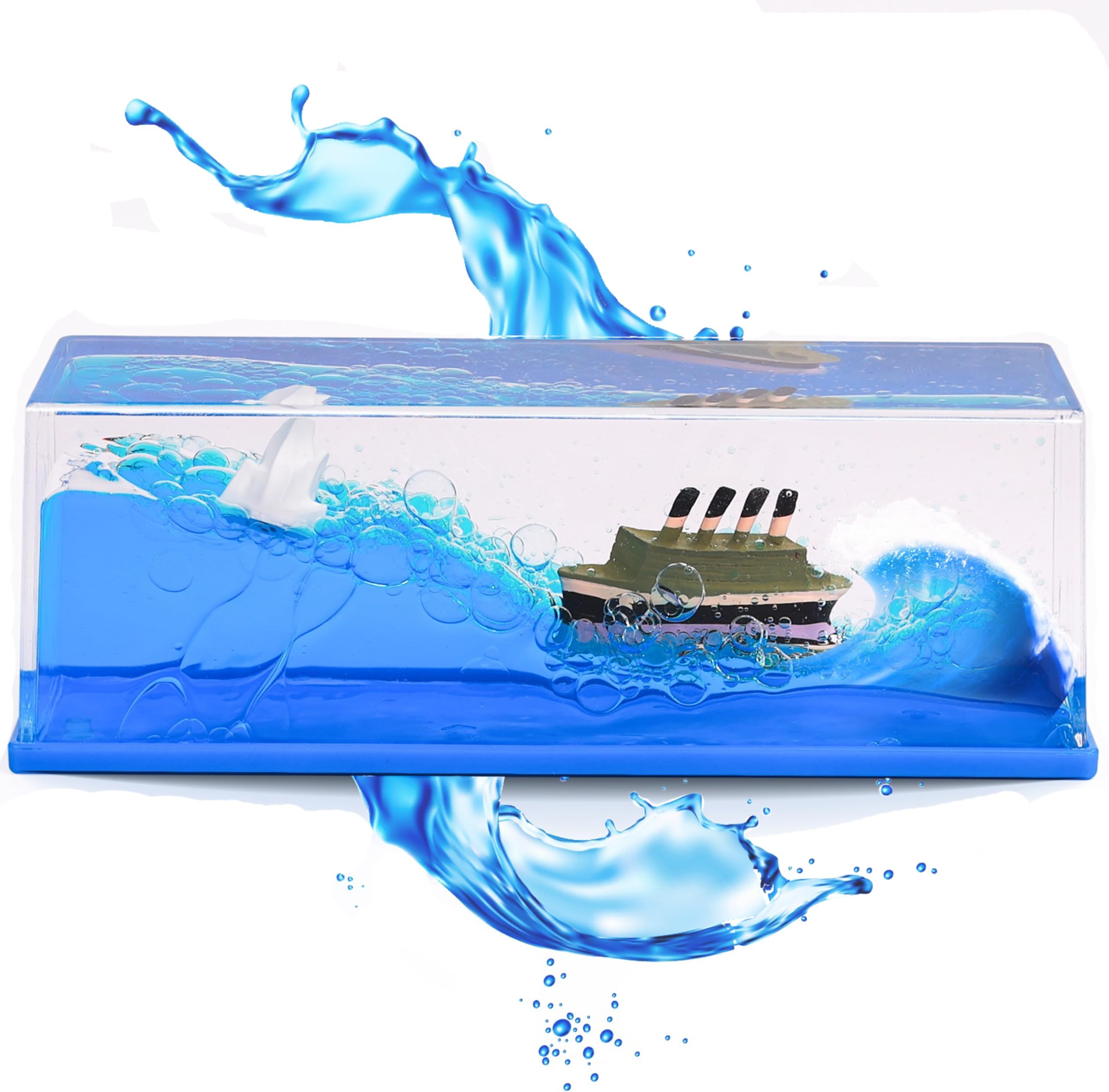 Adult Titanic Wave Cruise Ship, Car Dashboard Toy Unsinkable Ship Showpiece for Car Home Office and Gifting. A Soothing & Satisfying Floating Design Unsinkable Ship Dashboard