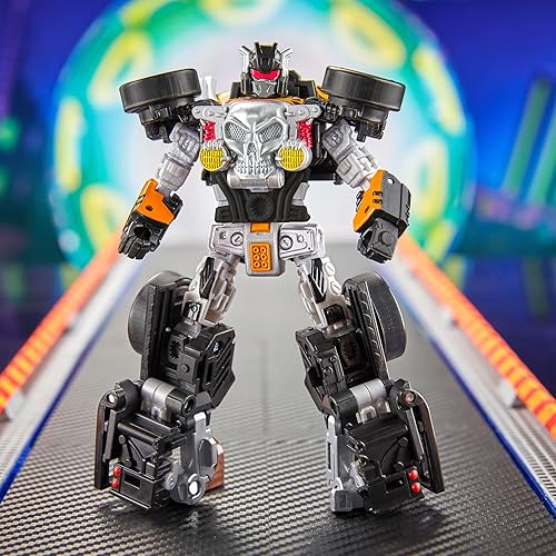 Miniatura 8 de Transformers Colaborative Hot Wheels x Bone Shaker, figura de acción de robot de clase de lujo de 5 pulgadas que se convierte en automóvil, juguetes