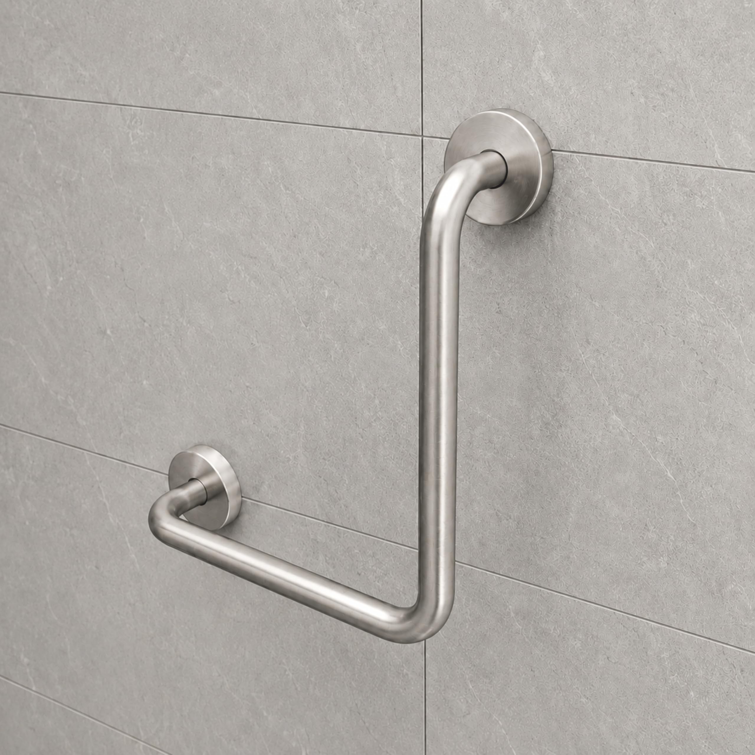 JIALTO Stainless Steel L-Shaped Grab Bar for Toilet Bathroom Safety | Wall-Mounted Handicap Support Rail for Elderly & Disabled | Anti-Slip & Rust-Resistant Design (Silver, Pack of 1)-image-22