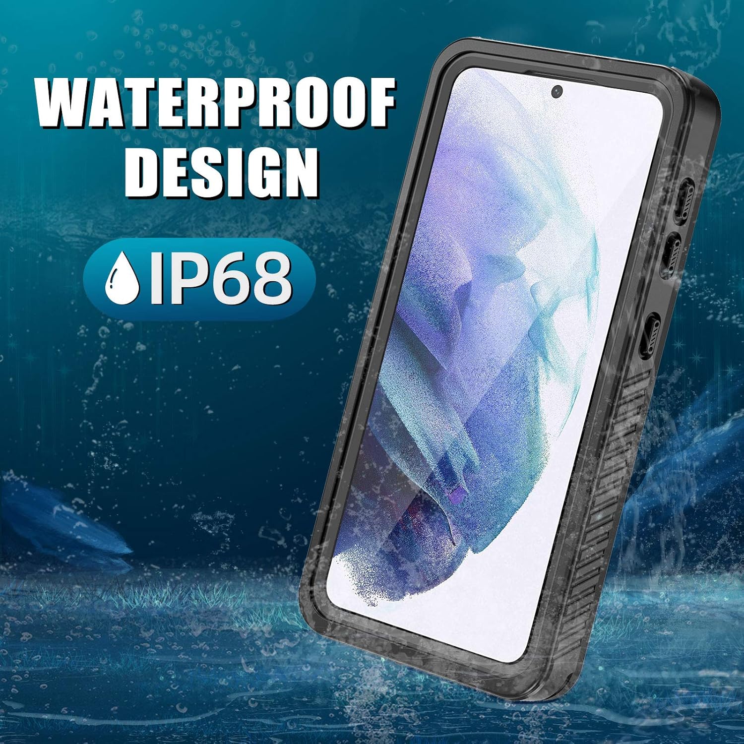 Beasyjoy Samsung Galaxy S21 Plus Case IP68 Waterproof Case with Built-in Screen Protector, Full Body Protective Shockproof Dustproof Military Tough Clear Cover for Galaxy S21 Plus 5G 6.7 Inch, Black