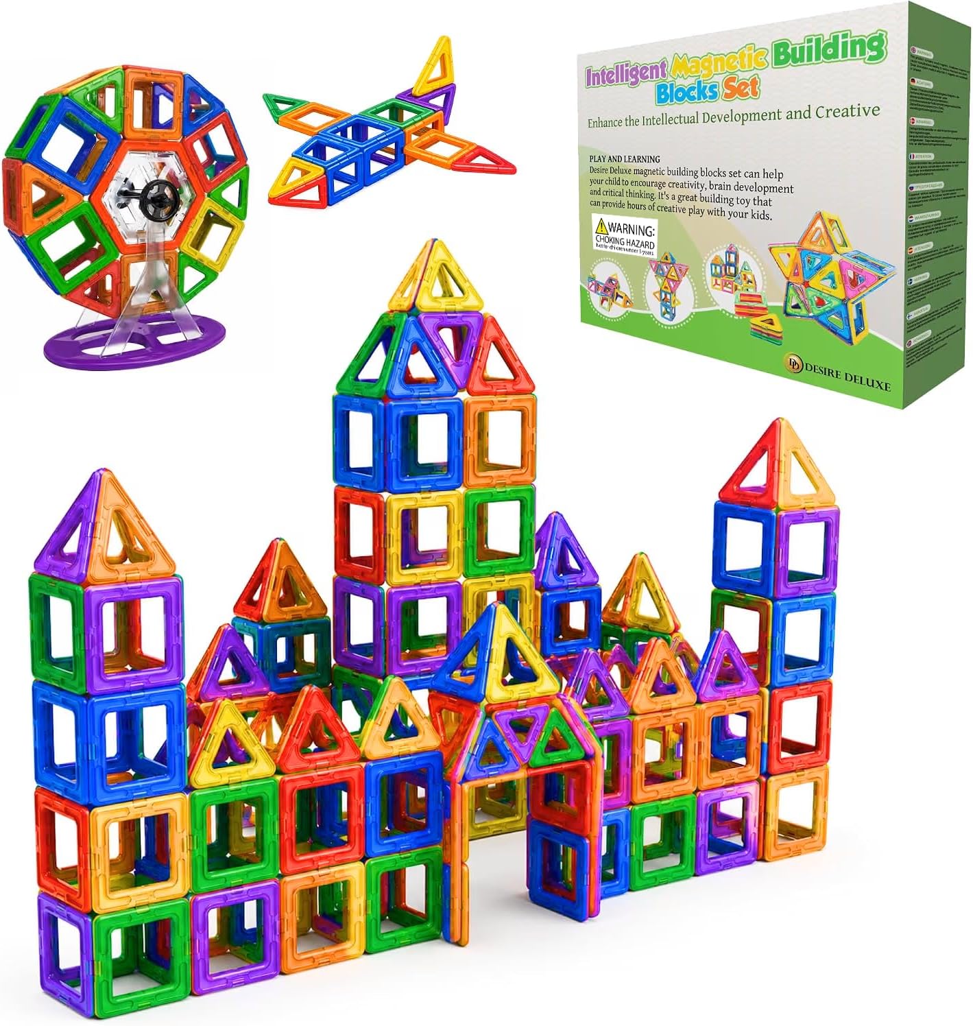 – Magnetic Building Blocks Gift 94PC Kids Magnetics Construction Block Games for Boys and Girls Creativity Educational Children's Toys for Age 3 4 5 6 7 Year Old
