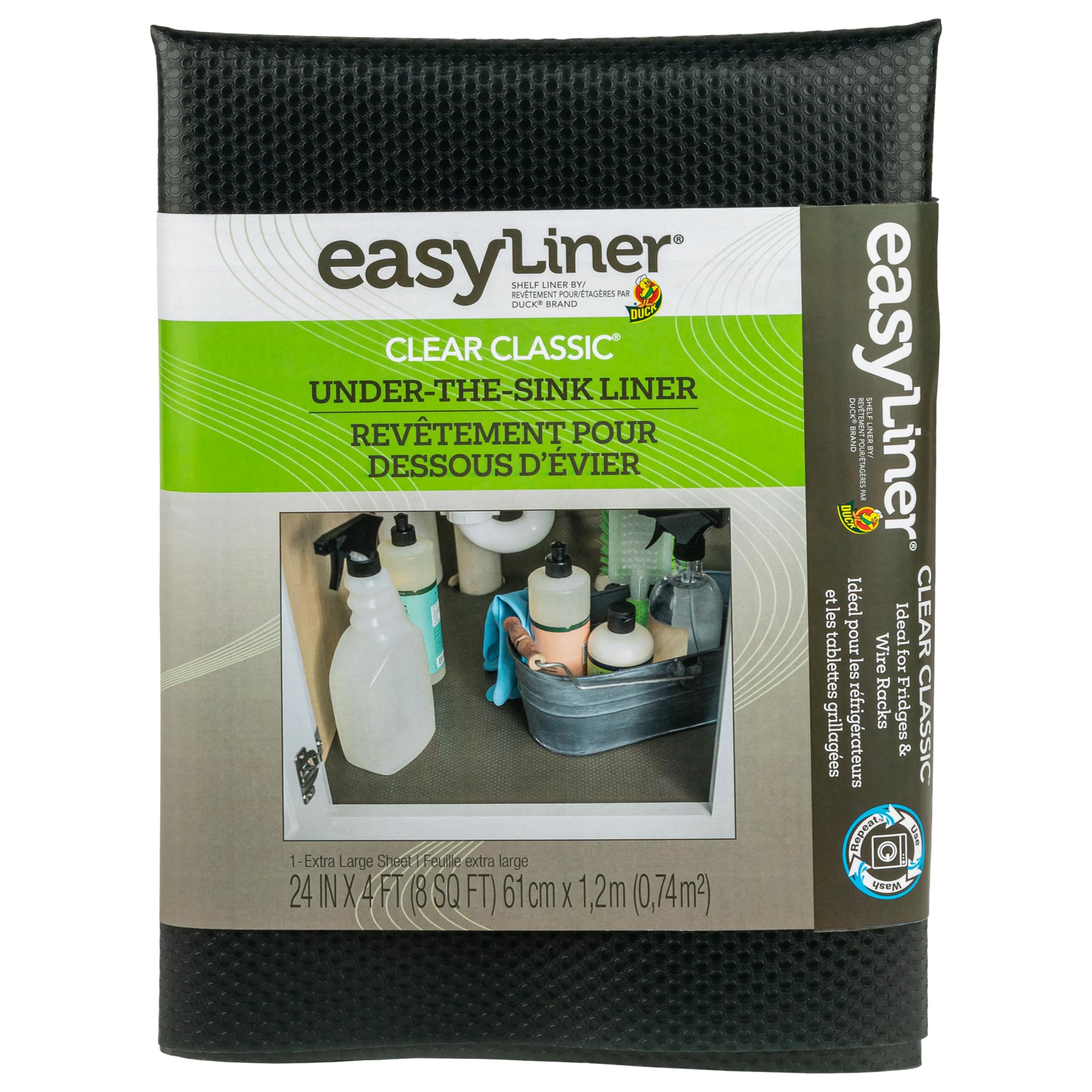 Forro para estante de cocina clásico y protector de plástico antideslizante de 24