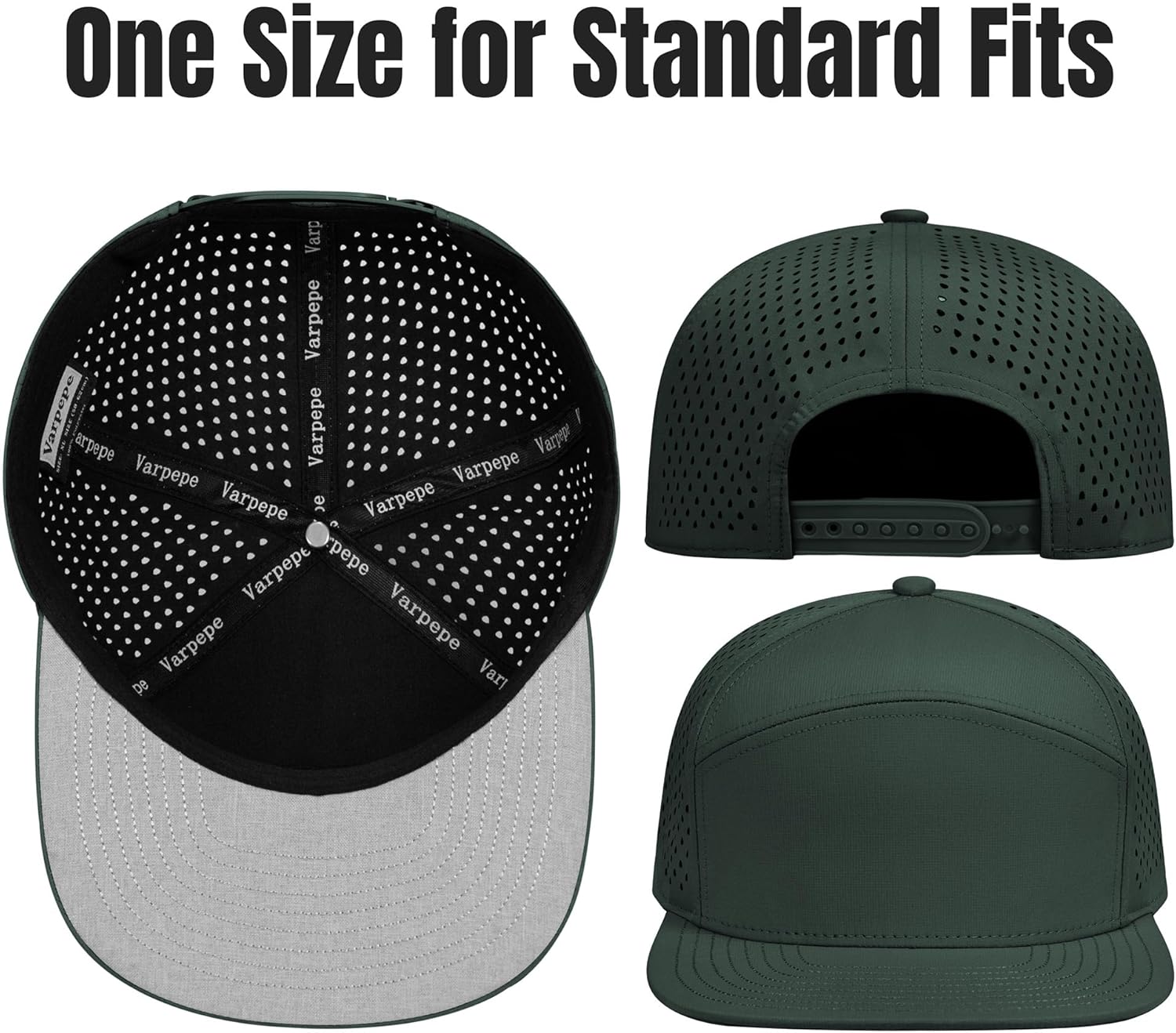 Performance Snapback Hats for Men Women,Flat Bill Cap,Golf,Running,Workout - Image 2