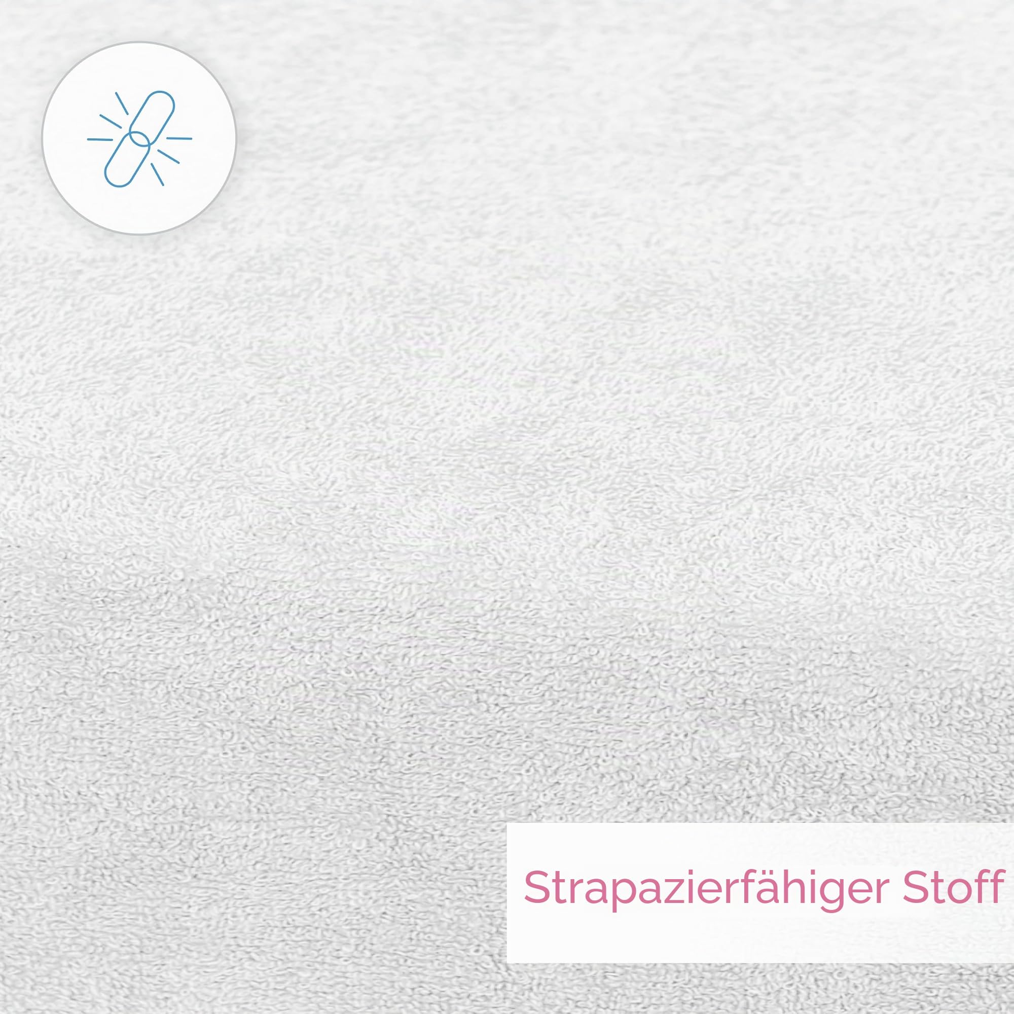 Frottee/Protektor für Wickelauflage mit erhöhtem Rand - Weiß