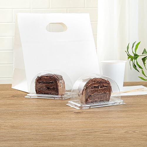 Miniatura 8 de Restaurantware - Cajas de pastel de 13 onzas, 100 contenedores desechables de rollo suizo para tartas - con tapas, semicírculos, recipientes de
