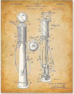 Gasoline Pump Petroliana - 11x14 Unframed Patent Print - Makes a Great Gift Under $15 For Classic Car Collectors and Car Enthusiasts - coolthings.us