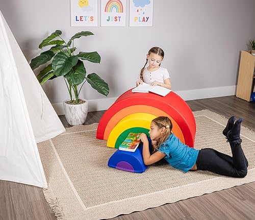 Miniatura 7 de Juguetes de escalada de arco iris para niños pequeños en el interior, juego suave para niños pequeños, gimnasio interior para preescolares,