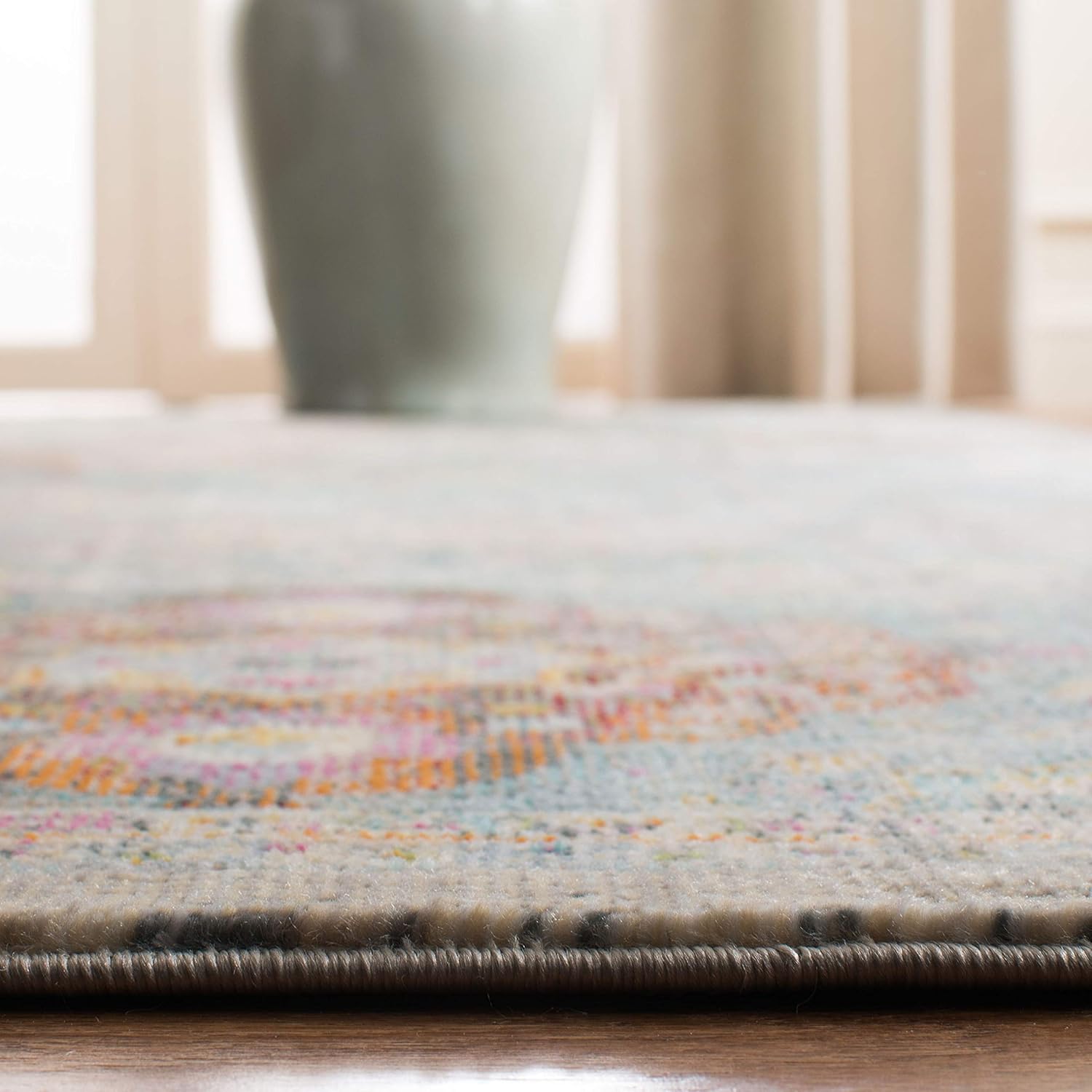 SAFAVIEH Luxor Collection Runner Rug - 2'2" x 7', Ivory & Turquoise, Handmade Boho Chic, Ideal for High Traffic Areas in Living Room, Bedroom (LUX329A)