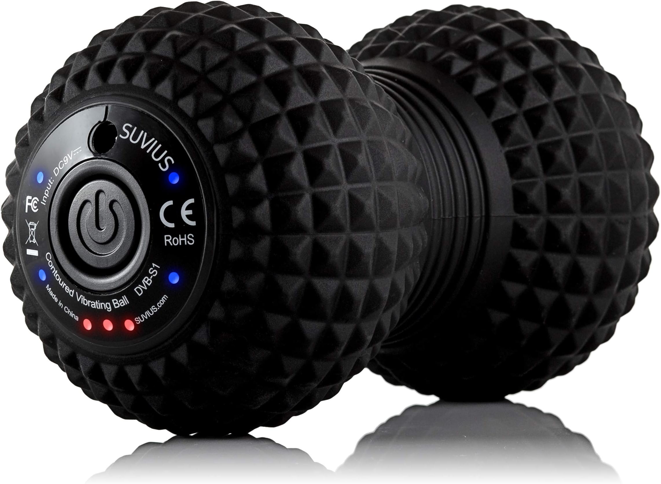 Vibrating Peanut Roller - 4 Vibration Levels - Rechargeable - Muscle Roller for Deep Tissue Massage and Muscle Recovery - Massager for Back, Neck, Foot, Leg, and Body - Black