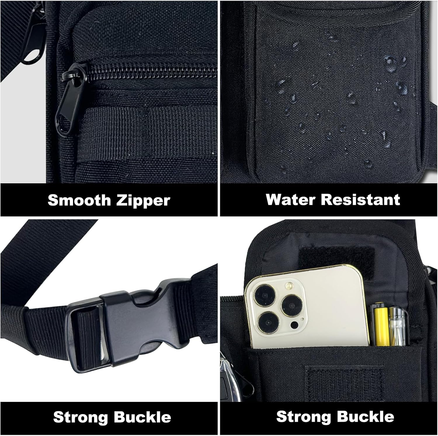 Running Chest Pack for Men Women, Lightweight Multi-Pocket EDC Chest Rig for Running Hiking Cycling Travel, Outdoor Sports Vest Bag with Adjustable Strap