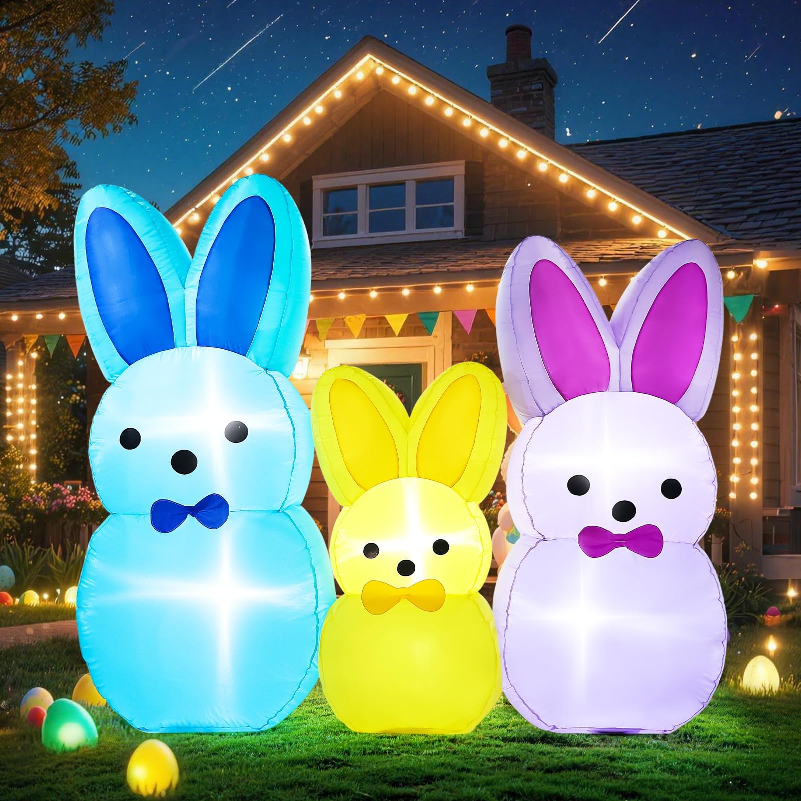 Lapin gonflable de Pâques 2m pour décorer votre jardin de printemps