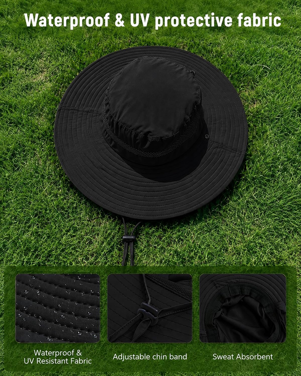 Sun Hats for Men, Wide Brim Fishing Bucket Hat image 3