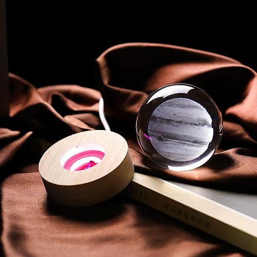 Miniatura 4 de 3D Júpiter Planet Gifts Bola de cristales del sistema solar de 2.362 in Figura de animales de cristal Regalo de cumpleaños para mejores amigos o