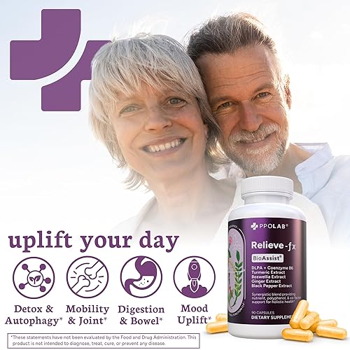 Miniatura 8 de PPO Lab BioAssist Relief-Fx, cápsulas de cúrcuma para aliviar todo el cuerpo, suplemento de apoyo para la movilidad y las articulaciones, curcumina