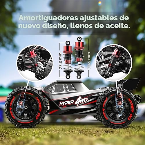 Miniatura 4 de HYPER GO H14BM V3 114 - Autos RC sin escobillas para adultos rápidos 50 mph, camiones RC 4X4 Offroad impermeable, auto eléctrico de alta velocidad
