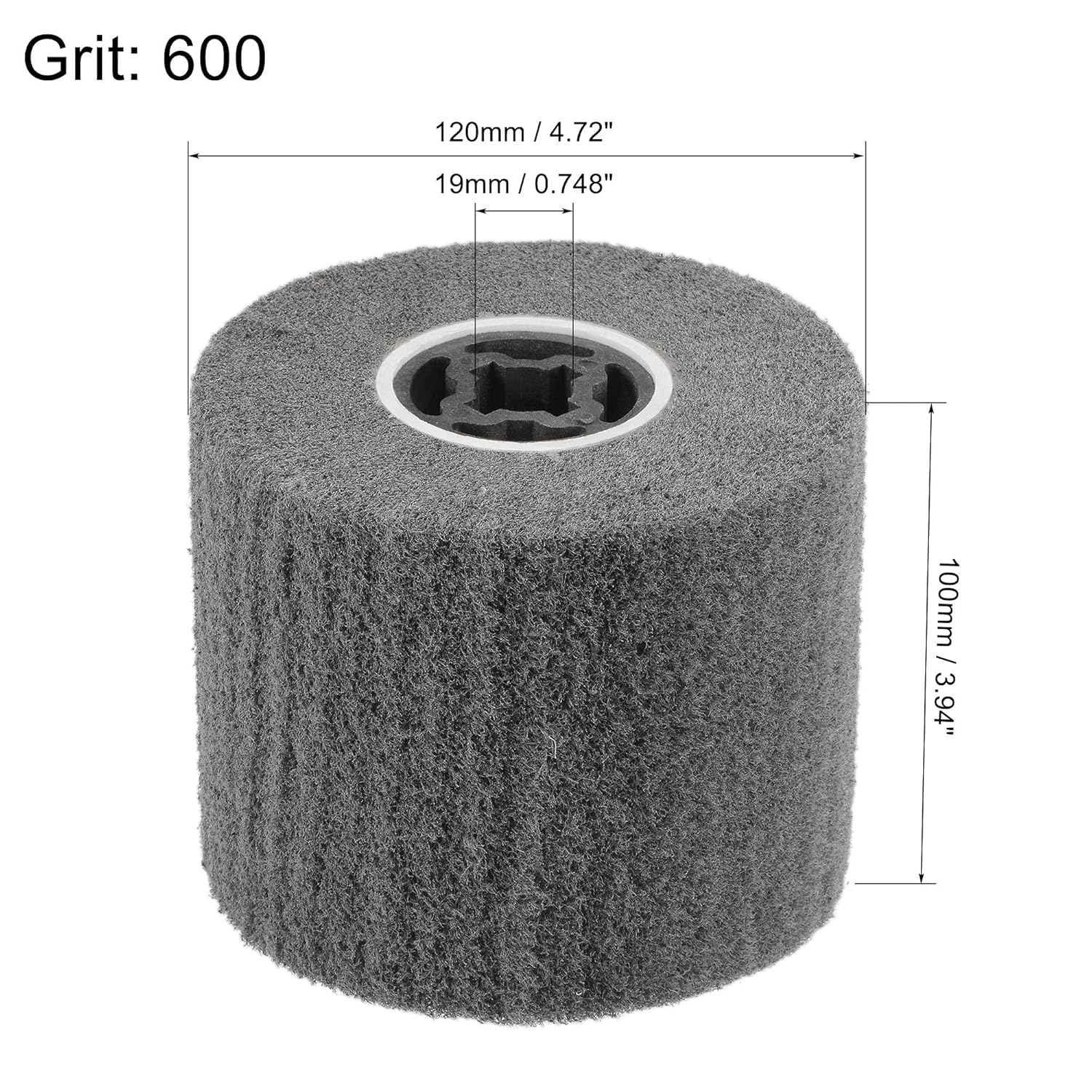 uxcell 120mmx100mm Non-Woven Polishing Burnishing Wheel Nylon Wire Drawing Abrasive Flap Wheel 600 Grit for Stainless Steel Copper Metal