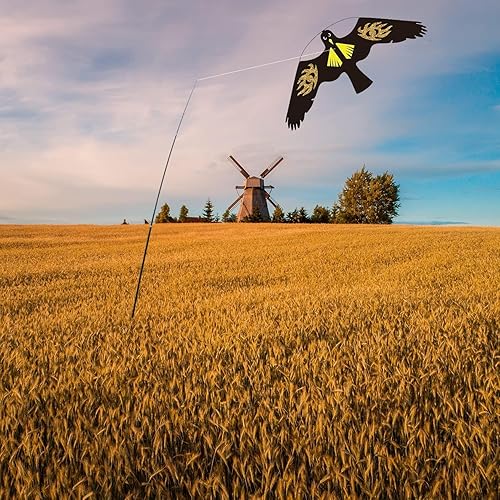 Miniatura 6 de Flerigh La base direccional repelente de pájaros protege las plantas de las aves colocando una cometa con un poste en la parte superior de la base