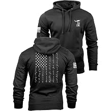 Nine Line Pledge of Allegiance Hoodie for Men, Patriotic American Flag Sweatshirt, USA Made Veteran Owned Apparel