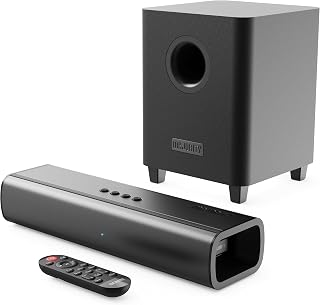 MAJORITY Naga 40 Plus Soundbar for TV Devices, 200 W 2.1 Sound System, Bluetooth So…